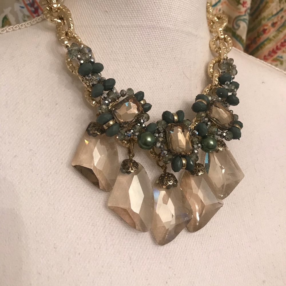 Green/Gold Statement Necklace